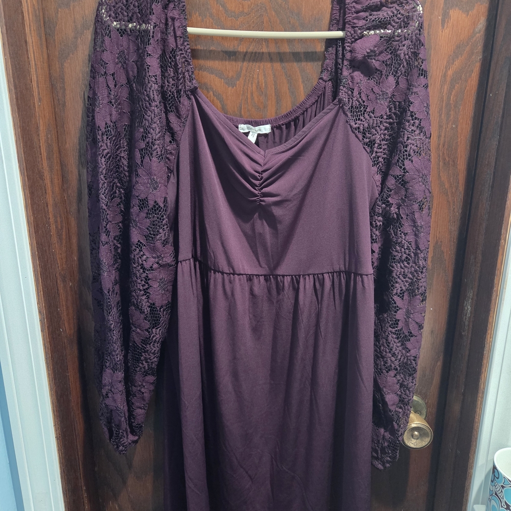 Maurices Deep Plum Gathered Dress